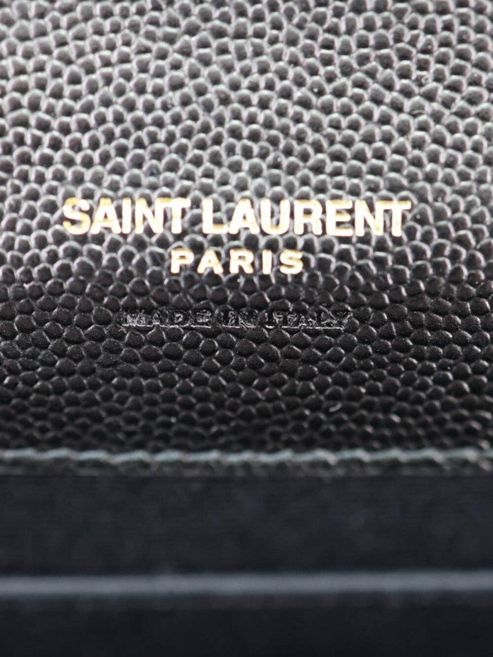 Yves Saint Laurent  Cassandre Flap Matelassé Grain De Poudre Leather Pouch Black - Picture 10 of 11